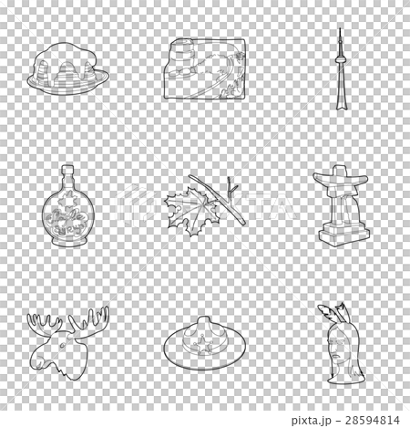 Canada icons set, outline style Canada icons set, outline style 28594814