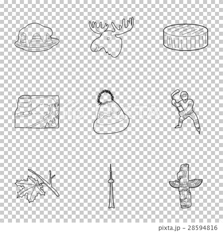 Holiday in Canada icons set, outline style 28594816