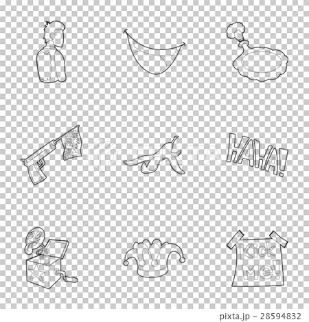 Joke icons set, outline style 28594832