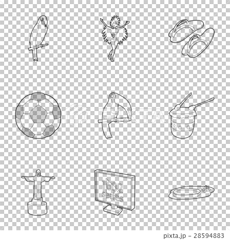 Holiday in Brazil icons set, outline style 28594883