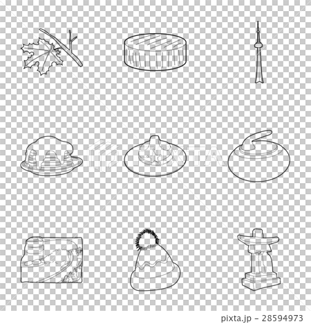 Attractions of Canada icons set, outline style 28594973