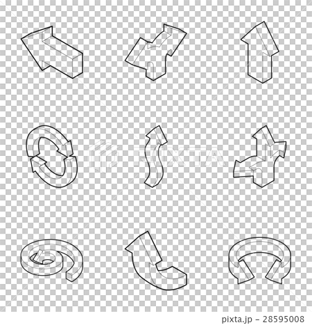 Cursor icons set, outline style 28595008