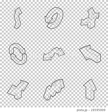 Direction icons set, outline style 28595009