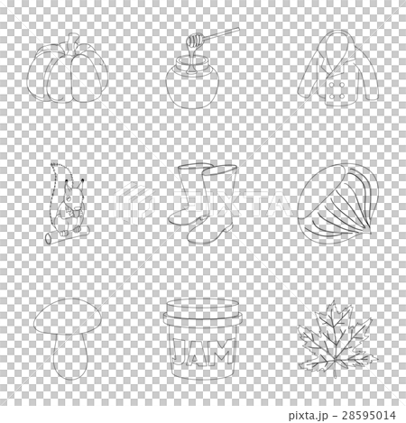 Autumn icons set, outline style Autumn icons set, outline style 28595014