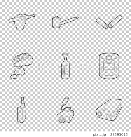 Electronic cigarette icons set, outline style 28595015