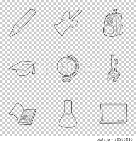 School icons set, outline style 28595016