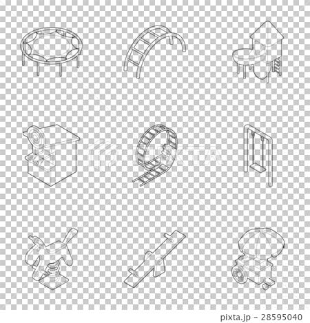 Children entertainment icons set, outline style Children entertainment icons set, outline style 28595040