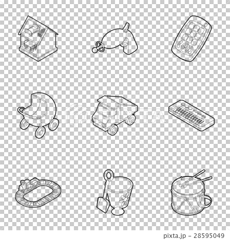 Types of toys icons set, outline style 28595049