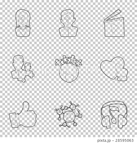Communication icons set, outline style Communication icons set, outline style 28595063
