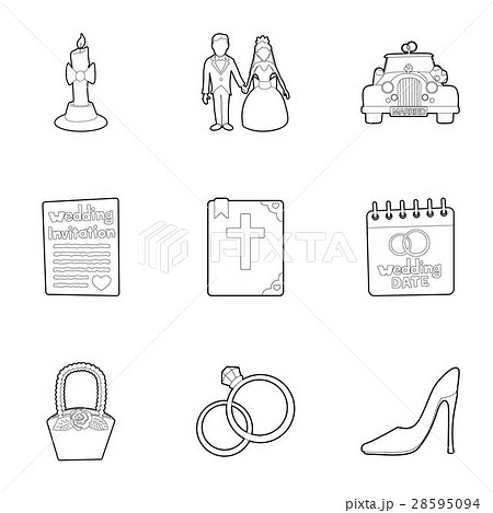 Marriage icons set, outline style 28595094