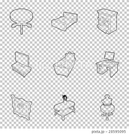 Furniture icons set, outline style 28595095