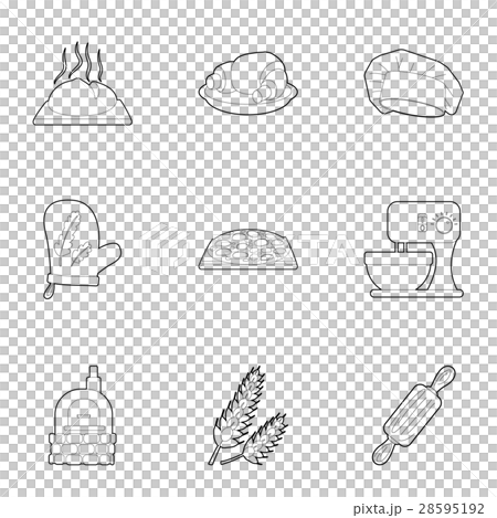Patisserie icons set, outline style 28595192