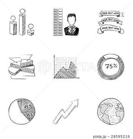 Company icons set, hand drawn style 28595219