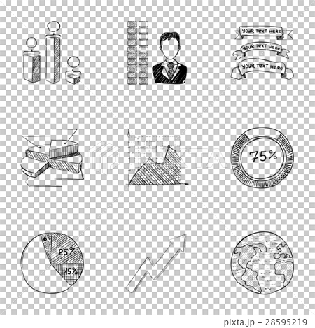 Company icons set, hand drawn style 28595219