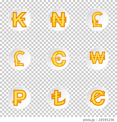 Types of money icons set, cartoon style Types of money icons set, cartoon style 28595236