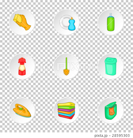Sanitation icons set, cartoon style Sanitation icons set, cartoon style 28595303