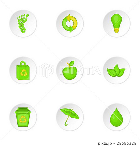 Conservation icons set, cartoon style 28595328