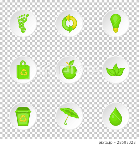 Conservation icons set, cartoon style 28595328