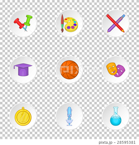 Learning in school icons set, cartoon style 28595381
