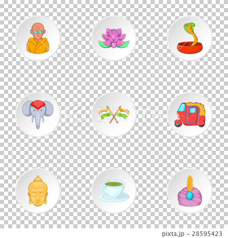 Tourism in India icons set, cartoon style 28595423