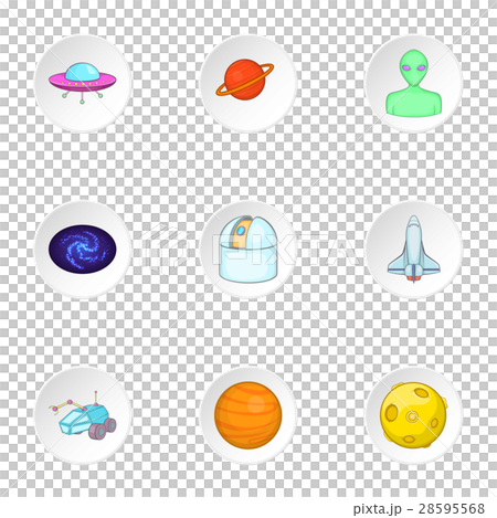 Cosmos icons set, cartoon style Cosmos icons set, cartoon style 28595568