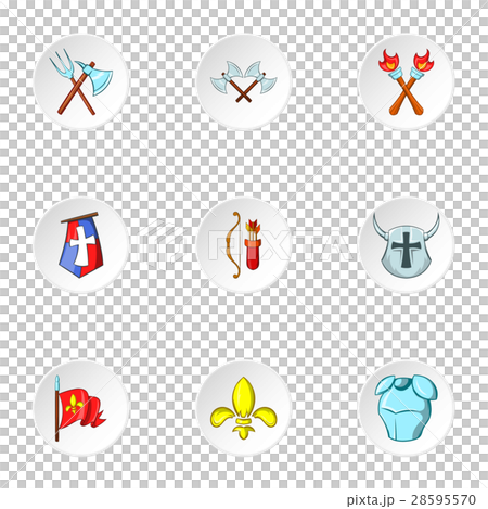 Medieval armor icons set, cartoon style 28595570