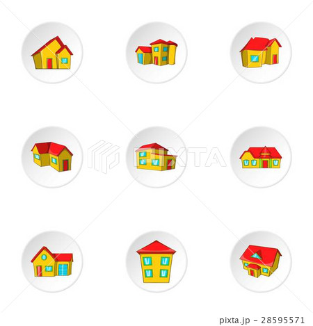 Housing icons set, cartoon style 28595571