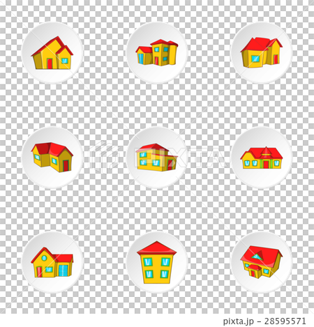 Housing icons set, cartoon style 28595571