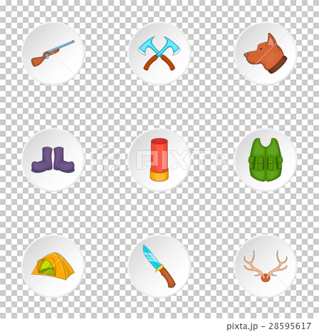 Nature tourism icons set, cartoon style Nature tourism icons set, cartoon style 28595617