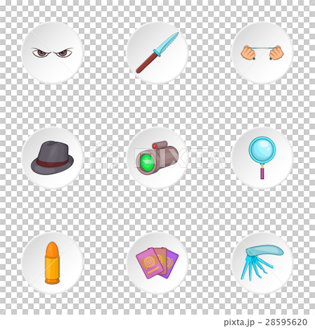 Spying icons set, cartoon style 28595620