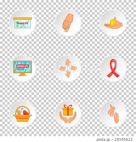 Donation icons set, cartoon style Donation icons set, cartoon style 28595622