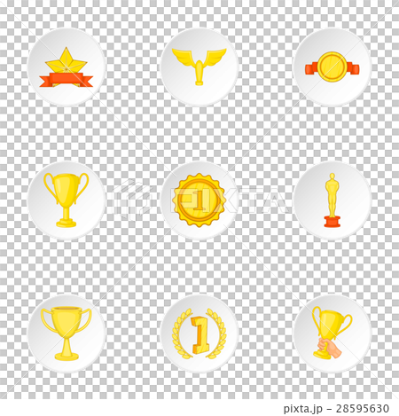 Win icons set, cartoon style-插圖素材 [28595630] - PIXTA圖庫