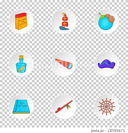 Geography icons set, cartoon style 28595671