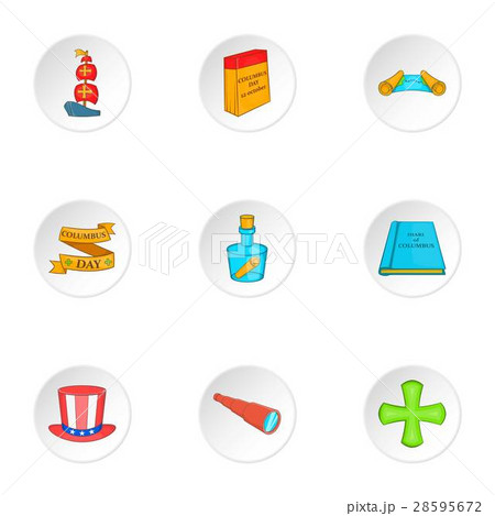 Search of mainland icons set, cartoon style 28595672