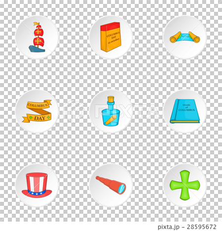 Search of mainland icons set, cartoon style 28595672