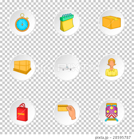 Transfer icons set, cartoon style-插圖素材 [28595787] - PIXTA圖庫