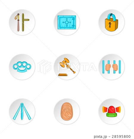 Offense icons set, cartoon style 28595800