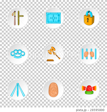 Offense icons set, cartoon style 28595800