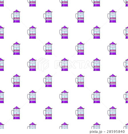 French press coffee maker pattern, cartoon style 28595840