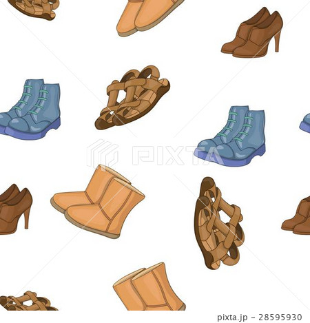 Different types of shoes pattern, cartoon style 28595930