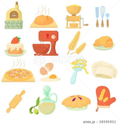 Bakery icons set, cartoon style 28595931