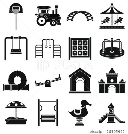 Playground Icons Set Simple Styleのイラスト素材