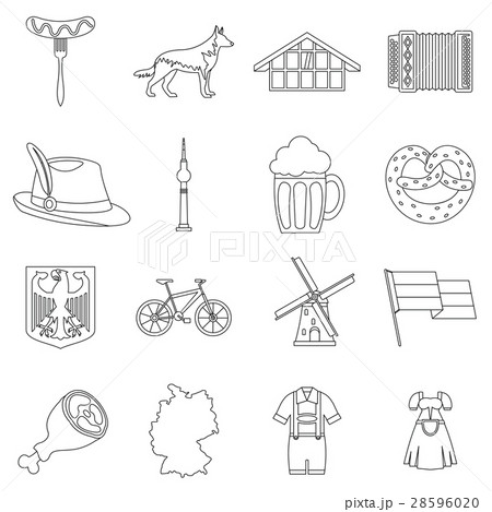 Germany icons set, outline styleのイラスト素材 [28596020] - PIXTA