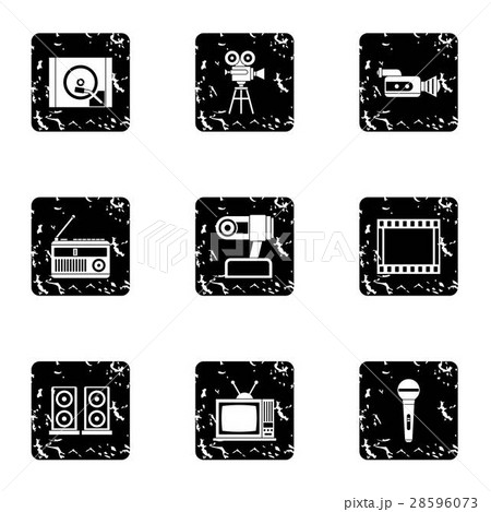 Electronic devices icons set, grunge style Electronic devices icons set, grunge style 28596073