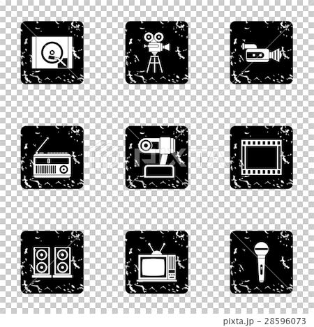 Electronic devices icons set, grunge style Electronic devices icons set, grunge style 28596073