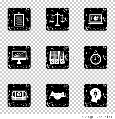 Business icons set, grunge style - Stock Illustration [28596134] - PIXTA