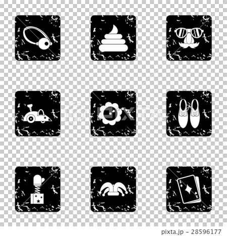 First of April icons set, grunge style First of April icons set, grunge style 28596177