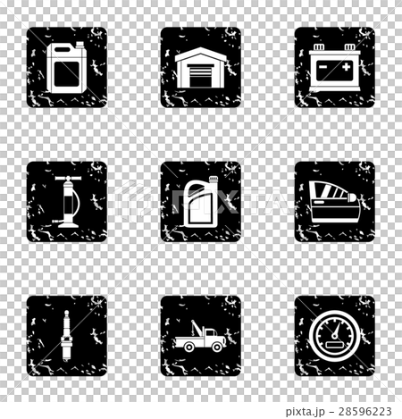 Square Size Machine Repair Icon Repair machine icons set, grunge style - Stock Illustration [28596223 ...