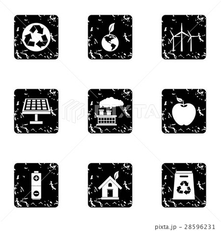 Natural environment icons set, grunge style Natural environment icons set, grunge style 28596231