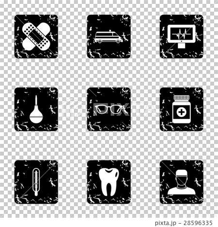Healing icons set, grunge style 28596335